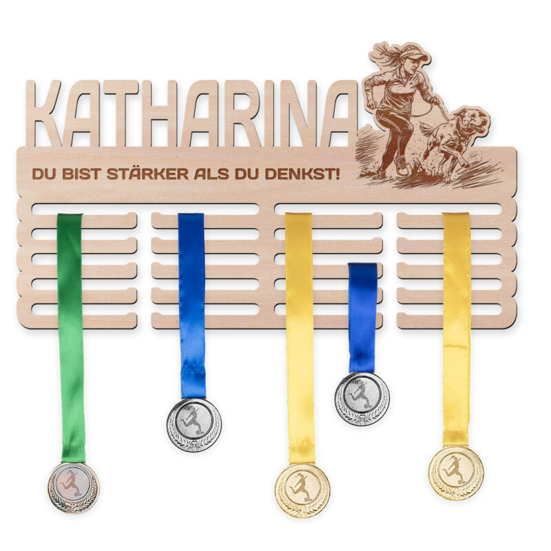 Medaillenhalter - Hundetrekking, Frau